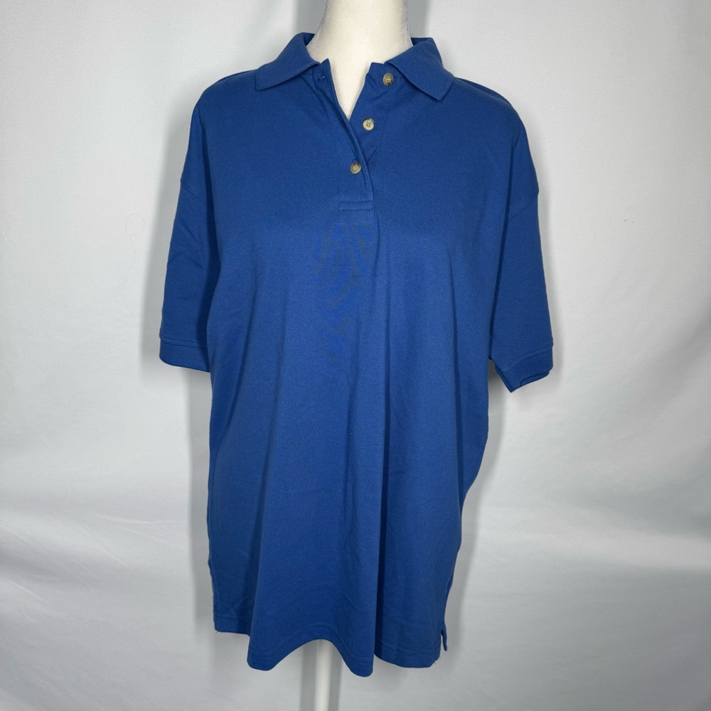 ❤️3/$30 Blue Generation Women’s Royal Blue Polo Shirt Stain Resistant XL NWT